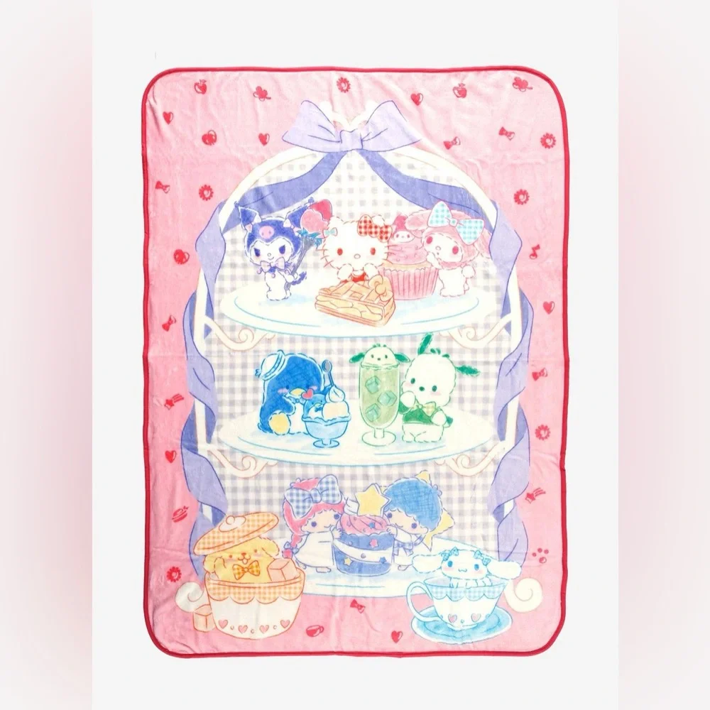 Sanrio Pink and Lavender Kawaii Character Snack Tier Blanket Bin#12